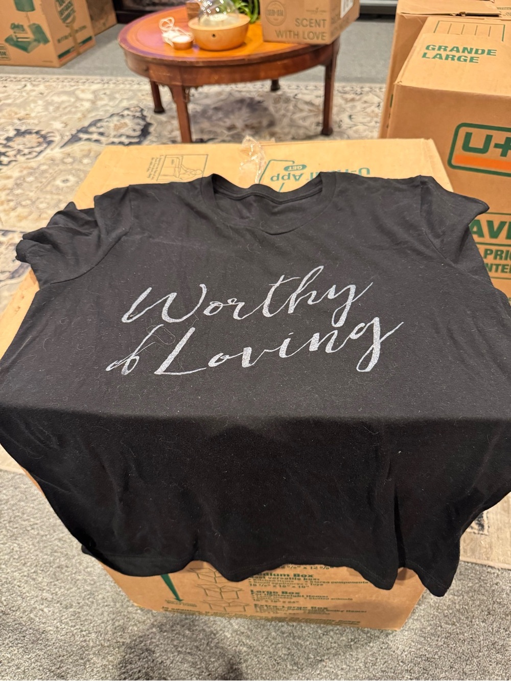 Worthy of Loving Black Decorative Tee Blanket - Black